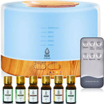 BJR Essentials 500ml Premium Essential Oil Diffuser, also with 6 pack of premium therapeutic grade essential oils set.