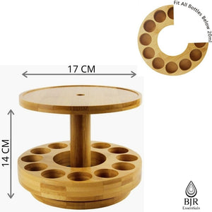 Bamboo Essential Oil Diffuser Stand With Rotating Oils Holder.
